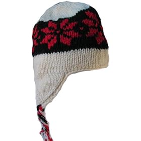 Wool Winter Chullo Beanie Fleece Lined Toque Cap Ear Flaps