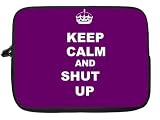 Keep Calm and Shut Up – Purple Color Laptop Sleeve – Note Book sleeve – Apple iPad – Apple iPad 2 – Android sleeve – can be used for for Fujitsu, Kindle, Samsung, Dell, Acer, ASUS Eee PC, Gateway, HP, Sony, Compaq, IBM, Mac, Sharp, Toshiba models – Unisex – Ideal gift for all occassions! Keep Calm and Shut Up – Purple Color Laptop Sleeve – Note Book sleeve – Apple iPad – Apple iPad 2 – Android sleeve – can be used for for Fujitsu, Kindle, Samsung, Dell, Acer, ASUS Eee PC, Gateway, HP, Sony, Compaq, IBM, Mac, Sharp, Toshiba models – Unisex – Ideal gift for all occassions!