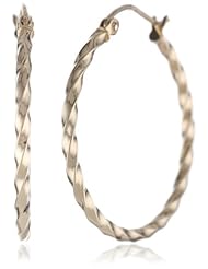 14k Yellow Gold 1.8mm Twisted Hoop Earrings