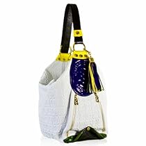 Hot Sale Marino Orlandi Italian Designer White Monogram Leather Sling Bucket Purse Bag