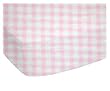 SheetWorld Fitted Pack N Play (Graco) Sheet - Organic Pink Gingham Jersey Knit - Made In USA