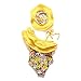 PGXT Girl's One Piece One-shoulder Flower Print Swimwear with Hat Yellow