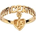 14K Yellow Gold Teen Quinceanera Ring
