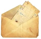 Stained Vintage Letter and Envelope. Room for Your Own Text. - 24