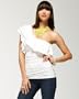 One Shoulder Shirred Top - SMOKEY PEARL (L)