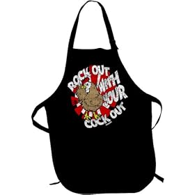 Rock Out With Your Cock Out Bib Apron, Black