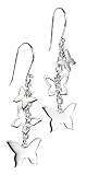 Elements Sterling Silver Ladies E4065 Cut Out Butterfly Triple Drop Earrings