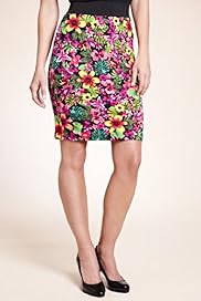 Elasticated Waistband Floral Print Pencil Skirt
