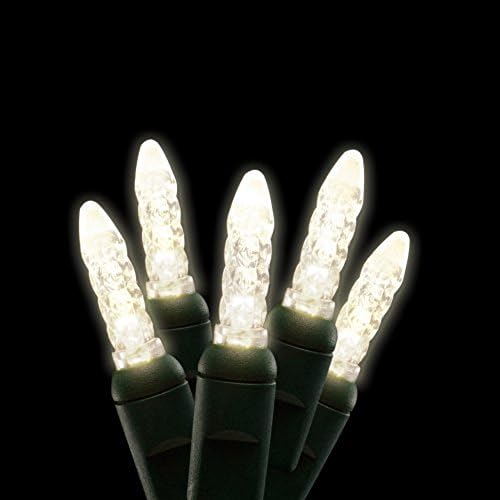 Warm White Twinkle M5 25 Commercial LED String Lights, 4" Spacing