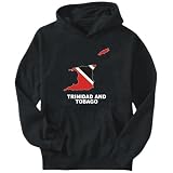 Hoodie Mens Black  Trinidad And Tobago - Country Map Color Countries