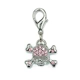 Aria Skull & Crossbones Charm Pink