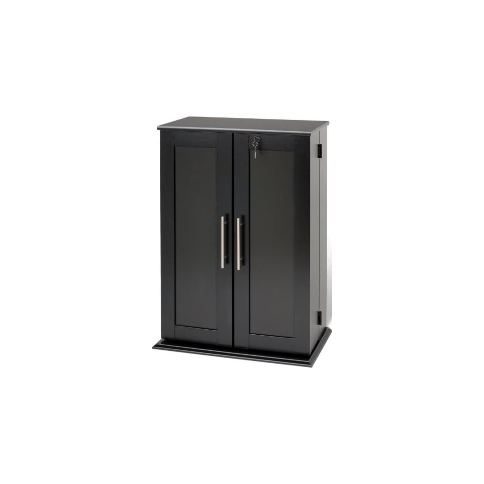 Black Small Locking Media Storage Cabinet With Shaker Doors By Prepac On Popscreen