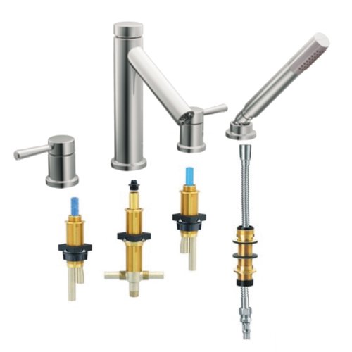 Moen T914-9992 Level Two-Handle High Arc Roman Tub Faucet and Shower Handle with Valve, Chrome