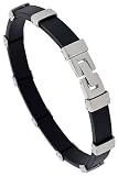 8 Surgical Steel and Rubber Bracelet