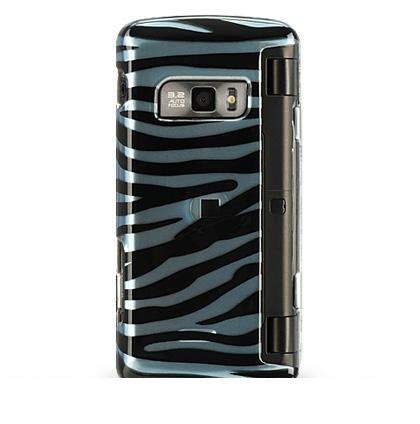 Premium Hard Designer Crystal Snap-on Case for LG enV Touch Voyager II VX11000 - Cool Safari Blue Zebra Design