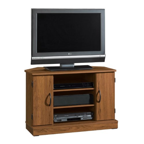 Beginnings Pecan Corner TV Stand Pecan Finish