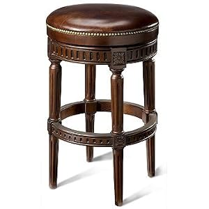 Manchester Swivel 30"H Bar Height Backless Bar Stool - Mahogany - Frontgate