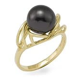 Tahitian Black Pearl Ring in 14K Yellow Gold