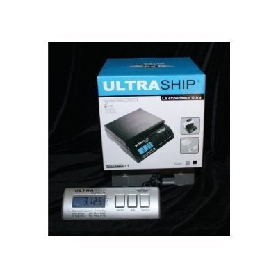 Ultraship 35 Lb Electronic Digital Shipping Postal Kitchen Scale with FREE AC Adaptor - Silver