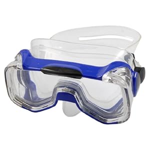 Como Adults Swimmers Swimming Snorkel Goggle Glasses Blue w Case