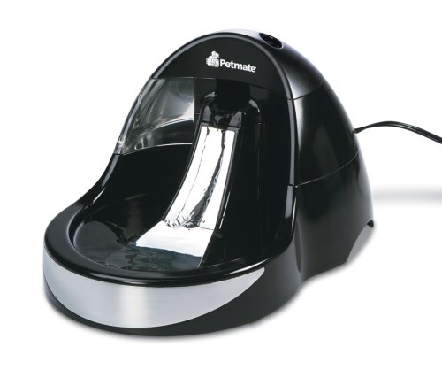 Childrens Toyshop  Pet Supplies : Petmate Deluxe Fresh Flow Pet Fountain Medium, Black/Stainless