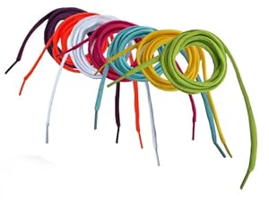 ColorYourLife 7 Pairs Colorful Shoelaces for Athleisure Sports Shoes Sneakers (purple+orange+white+hot pink+aqua blue+yellow+lawn green, 43''L x 0.28''W)