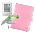 Amazon Kindle Accessories Kit for Amazon Kindle 2 Reading Device With A ** PINK ** Kroo Kindle 2 Melrose Leather Cover + White Rapid Amazon Kindle 2 Car Charger + Kindle 2 Pre Cut Screen Protector + Vangoddy tm, Live * Laugh * Love Wrist Band!!!