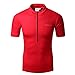 Spotti Men's Cycling Bike Jersey Short Sleeve with 3 Rear Pockets- Moisture Wicking, Breathable, Quick Dry Biking Shirt Red