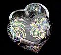 Mardi Gras Fireworks Design - Hand Painted - Heart Shaped Box - 2 pieces - 4.5 inch diameter