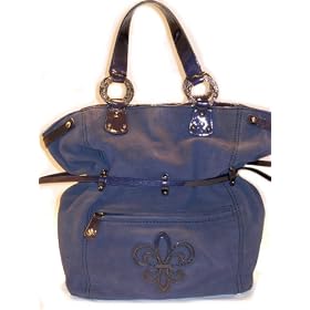 Gianni Bini Charleston Navy Blue Suede Handbag Tote
