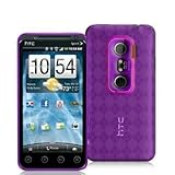 Purple TPU Candy Rubber Flexi Skin Case Cover for For Sprint HTC EVO 3D New ....