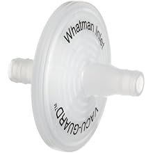 Whatman 6722-5001 VACU-GUARD PTFE Vacuum Protection Filters Disc, 15 psi Maximum Pressure, 3/8" to 1/2" inch Stepped Barb, 60mm Diameter (Pack of 10)