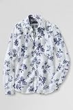 ランズエンドLANDS ENDレディスウォッシャブルリネンシャーリングシャツ花柄長袖
