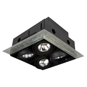 Eurofase TE214BTR 4-Light MR16 Trimless Recessed Multiple with 0084B4 Transformer, Black