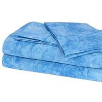Elite Home Horizons Collection 300 Thread-Count 100-Percent Cotton Sateen Twin Size 3-Piece Sheet Set, Ocean