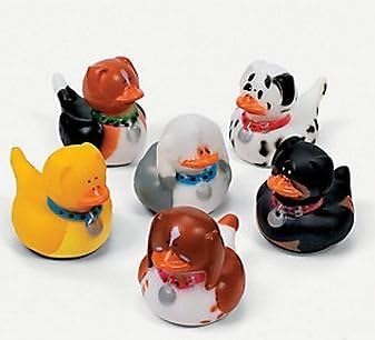Set of 6 Dog Doggie K9 Puppy Duckys DUCKS Duckies Rubber Ducks