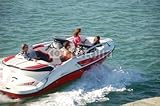 IMAGE OF Wallmonkeys Peel and Stick Wall Decals - Outboard Motor Boat - 18
