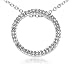 Sterling Silver Diamond Accented Circle Pendant, 18"