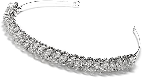 Elegance by Carbonneau Women's CLARICE Silver Crystal Wedding Headband Bridal Tiara with Rhinestone