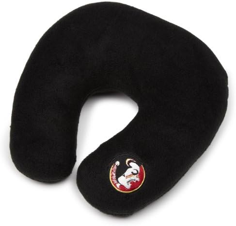 NCAA Florida State Seminoles Embroidered U-Shaped Fleece Travel Neck Pillow, Black