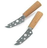 Sagaform Set of Two Stainless Steel Cheese Knives with Oak Handles