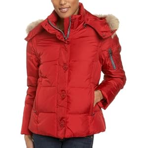 Buy Andrew Marc Ladies Quilted Cropped Jacket With Button Placket Enclosure by Andrew Marc