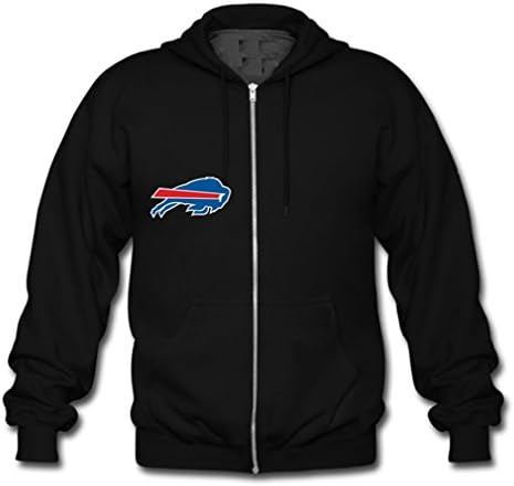 Sportfunnn Buffalo Bills Mens Full Zip Hooded Sweatshirt X-Large Black