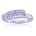 14k White Gold Round and Princess Cut Diamond Anniversary Ring / Band (HI, SI-I, 0.45 carat)