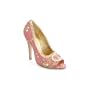 4.5 Inch Women's Casual Shoe Comfortable High Heel Pump Shoe Open Toe Decorative Fabric With Rhinestones Size: 10 Colors: Pink