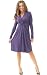 Long Sleeve Shirred V-Neck Knot Front Rayon Jersey Dress