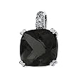 14K White Gold Onyx and Diamond Pendant