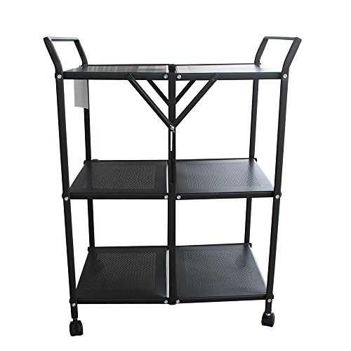 Homycasa Metal 3Tier Folding Serving Cart on Wheels Business