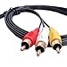 SF Cable, 3 RCA Male to 3 RCA Female Audio Video Extension Cable (6 Feet)