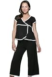 Esme Black Cropped Maternity Pajama Set